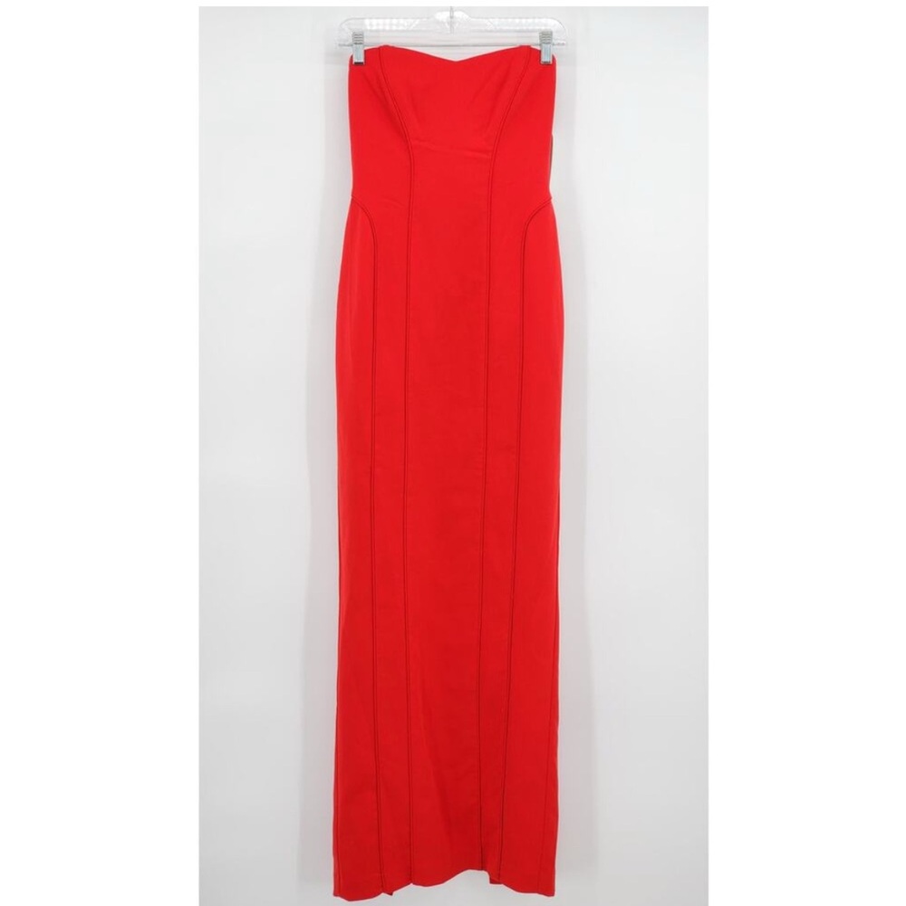 Badgley Mischka Collection Strapless Sweatheart Red Long Gown Size 2 NWT
